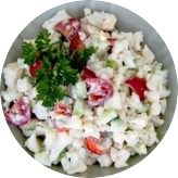 Salad with Cauliflower, Vegetables and Apples